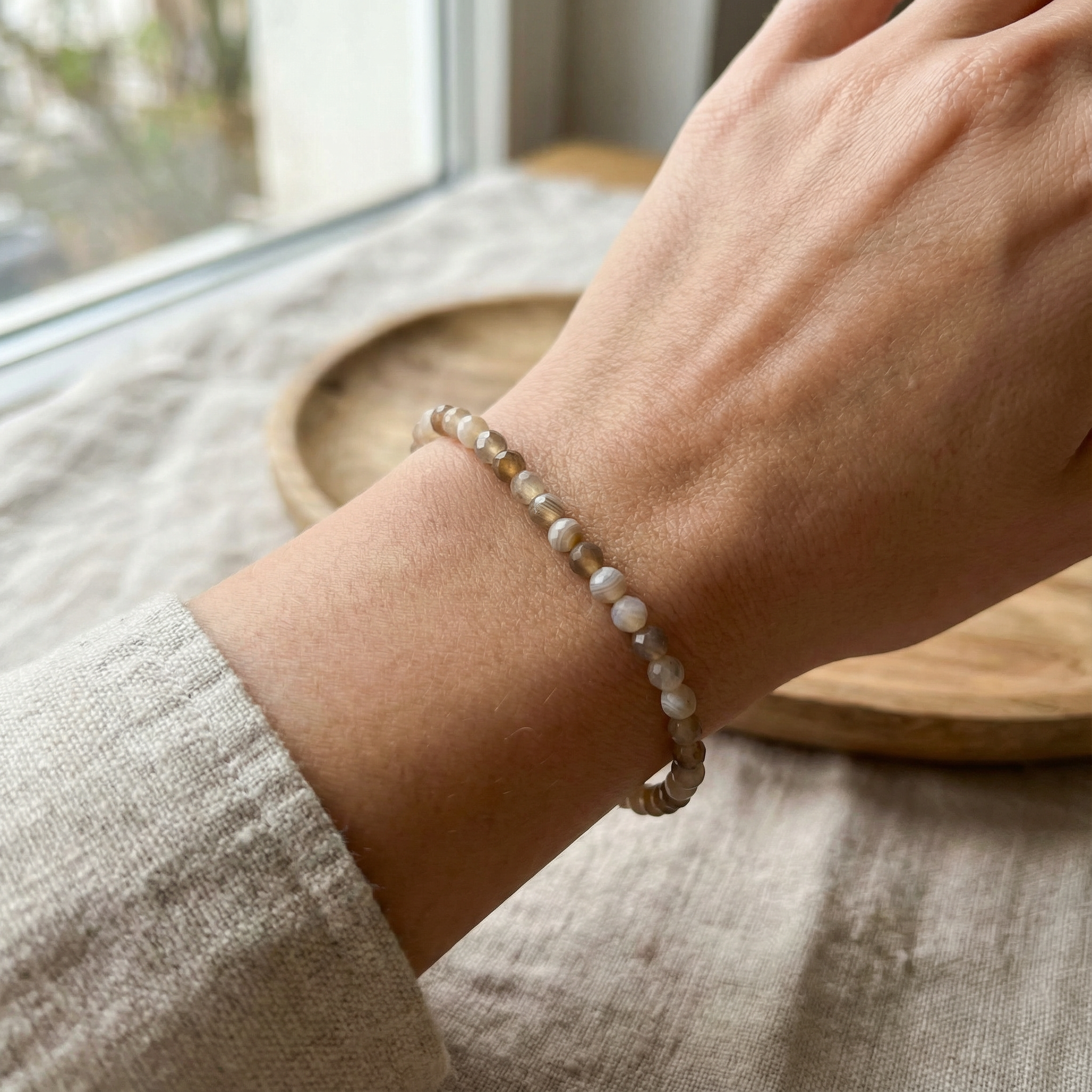 Edelsteinarmband Botswana-Achat | Ruhe & Stabilität