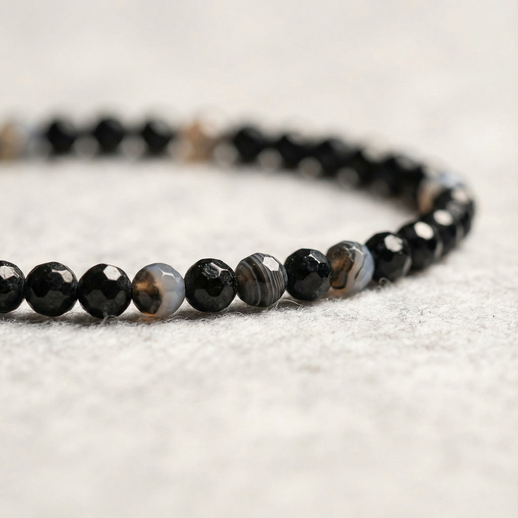 Edelsteinarmband Schwarzer Achat | Schutz & Erdung