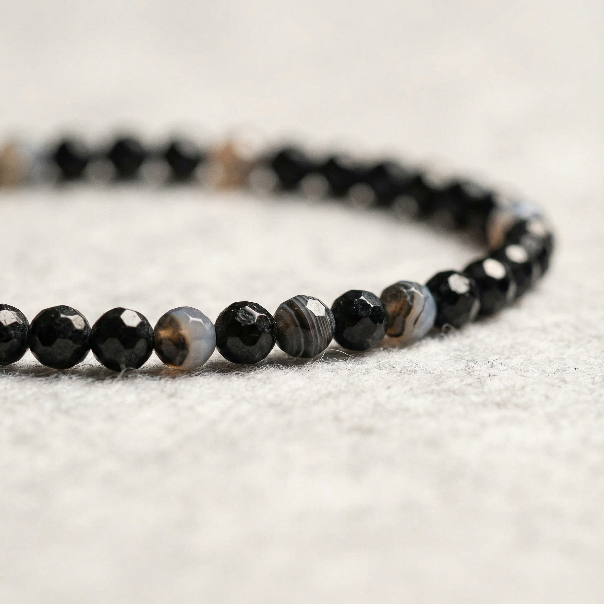 Edelsteinarmband Schwarzer Achat | Schutz & Erdung
