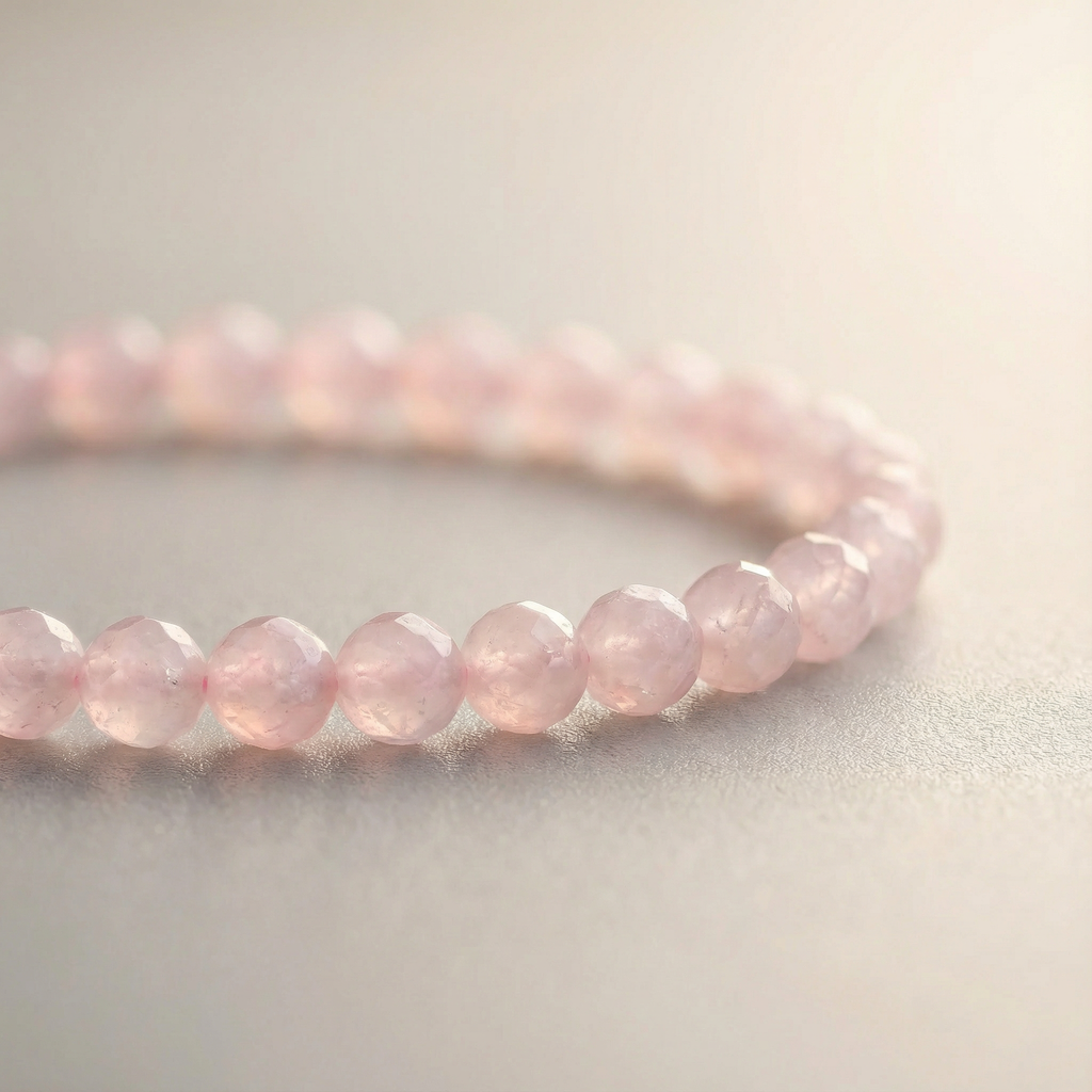 Edelsteinarmband Rosenquarz | Herzfrequenz