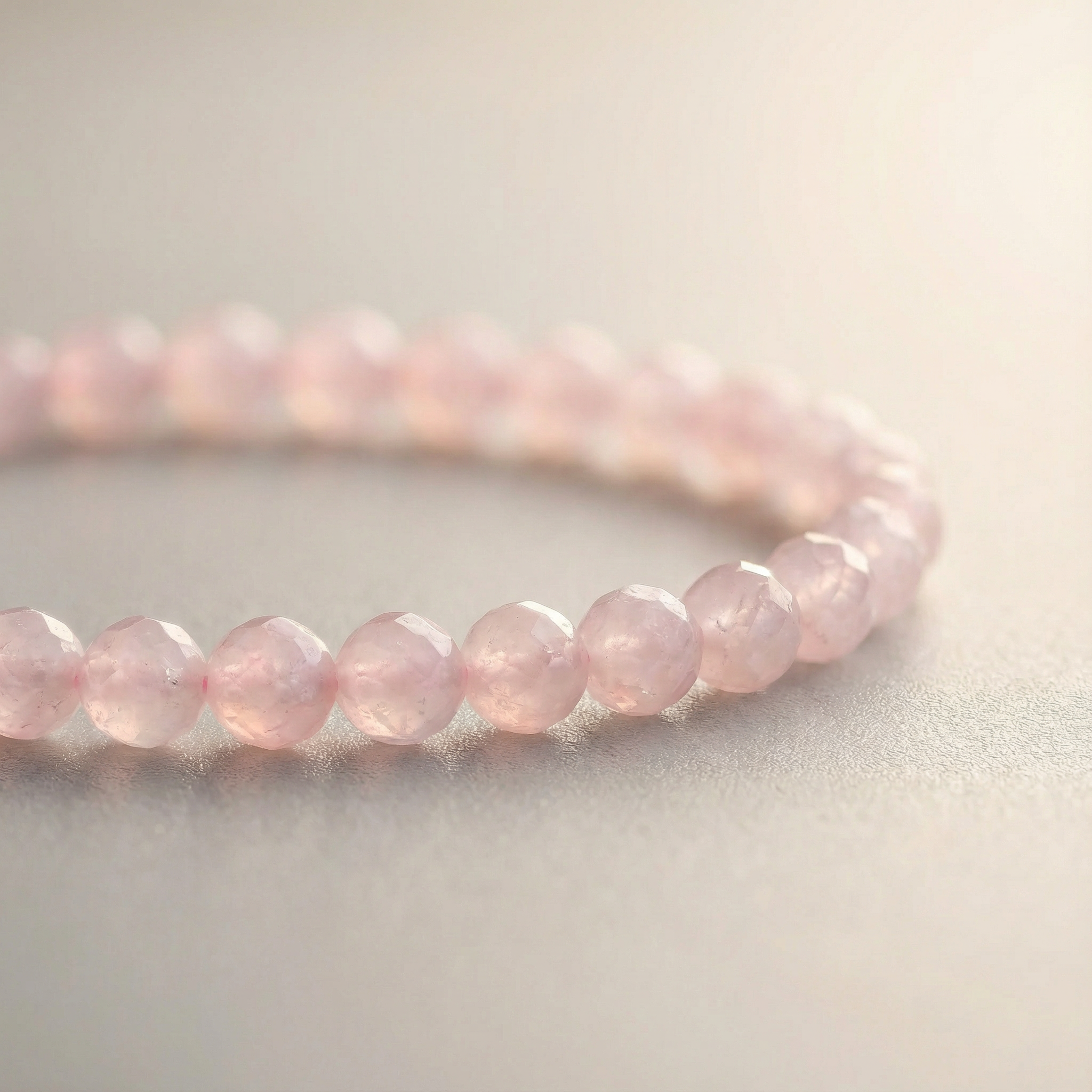 Edelsteinarmband Rosenquarz | Herzfrequenz