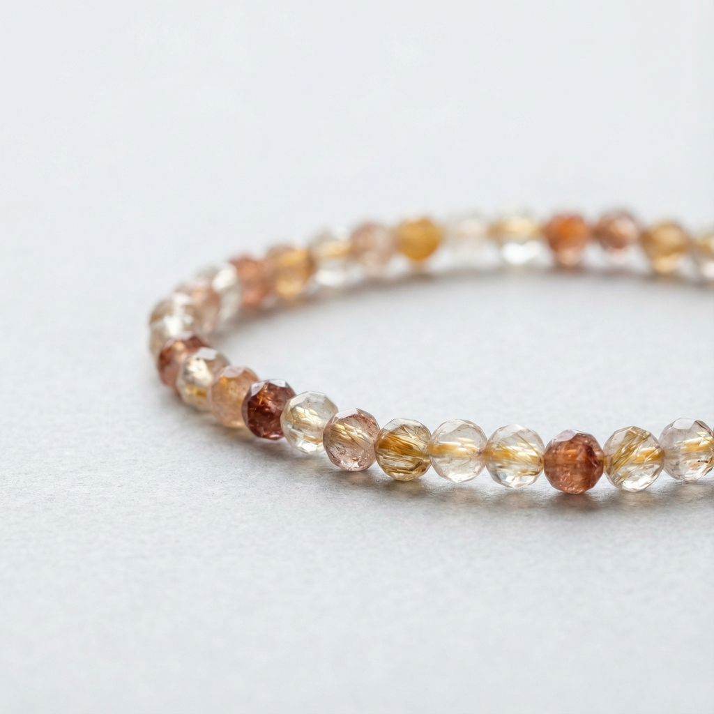 Edelsteinarmband Hematoid Quarz | Erdung & Klarheit