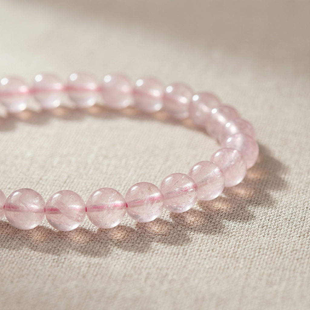 Edelsteinarmband Rosenquarz | Herzfrequenz